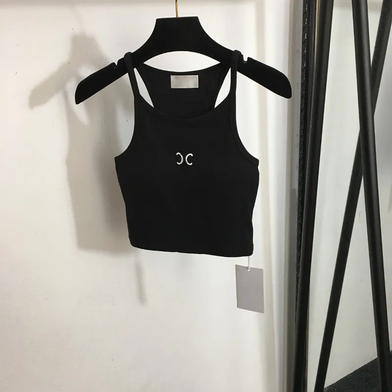 Camisole de Sport rembourrée pour filles, gilet col licou, t-shirt de luxe imprimé, t-shirt d'été respirant, une pièce