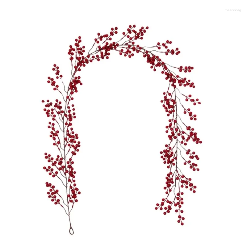 Decoratieve bloemen rood 5.9Ft Vine Christmas realistisch bordeauxrood hangend voor Kerstmis Winterjaar open haard