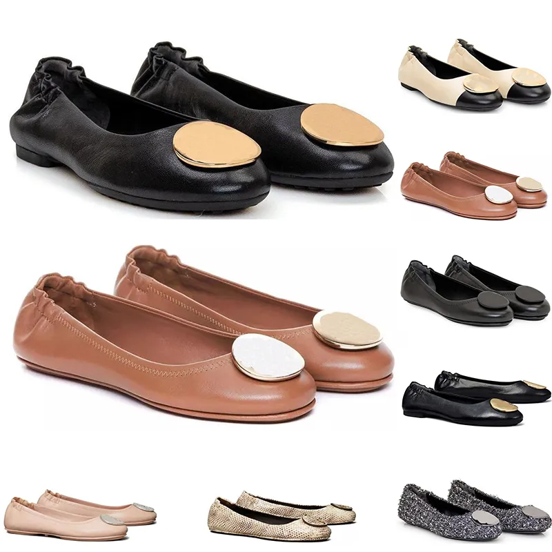 Designer klänningskor balettlägenheter Minnie skor damer kvinnor ballerinas reser balett rund tå pumpar loafers veckade svart guld burgogne röda kvinnor skor storlek 35-42