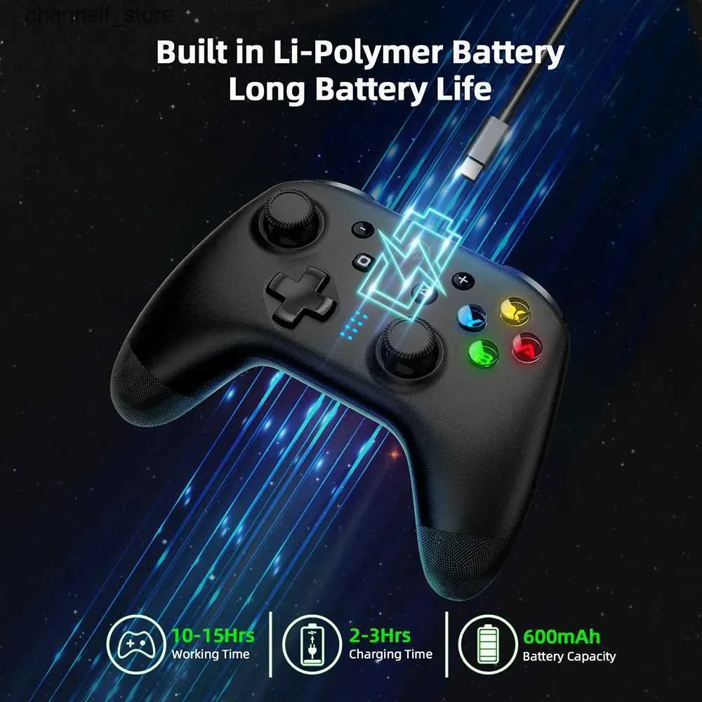 Controladores de jogo Joysticks EasySMX 9124 Controlador de jogos sem fio Bluetooth Gamepad Joystick para Nintendo Switch PC Laptop Phone Smart TVY240322