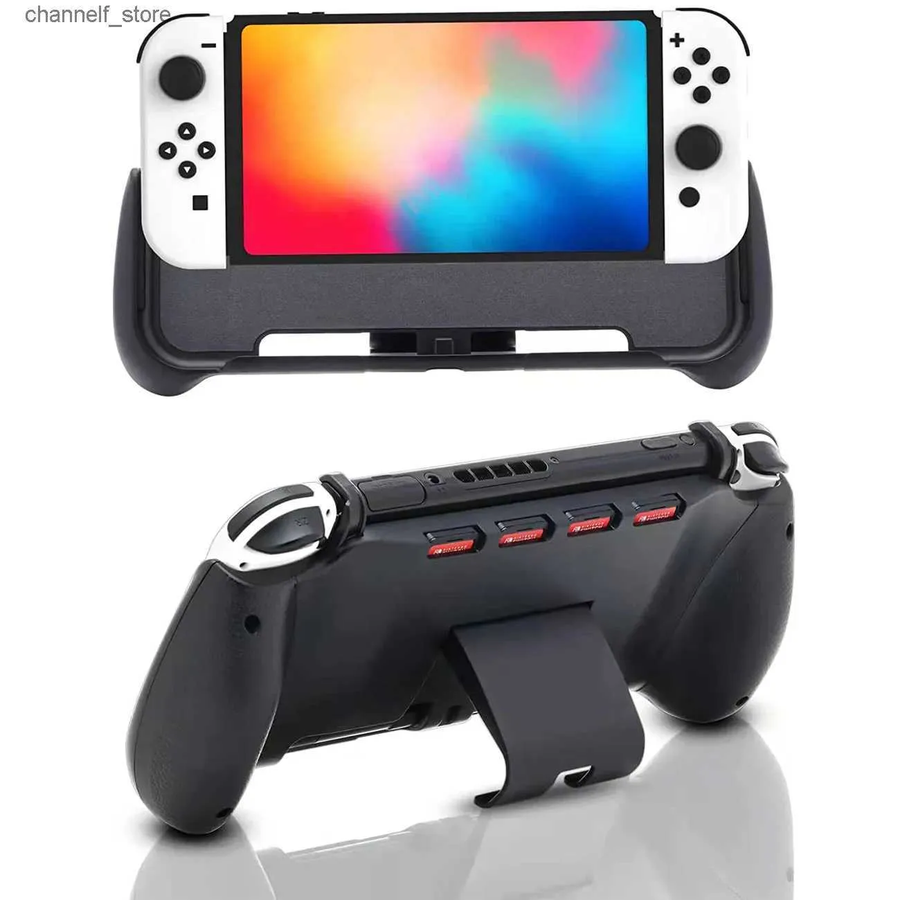 Contrôleurs de jeu Joysticks pour nintendo Switch/Switch OLED, accessoires, poignée avec rangement de jeu, étui de rangement, 4 cartes de jeu avec support Y240322