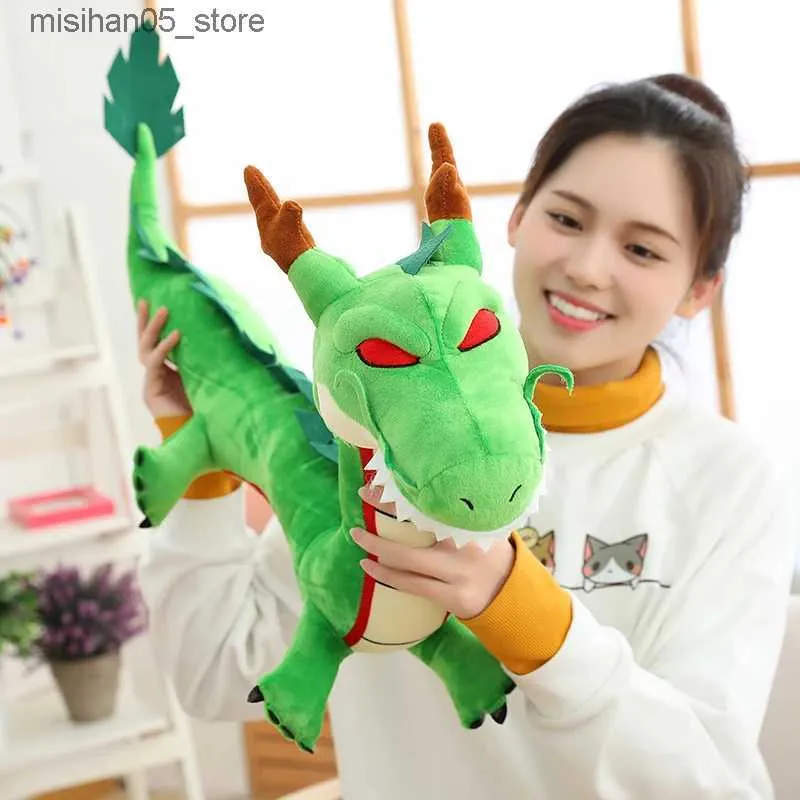 Bambole di peluche 80/100 cm Shenron Dragon riempito anime peluche Earth Dragon bambola decorazione della casa giochi di ruolo oggetti di scena regali di Natale per bambini Q240322