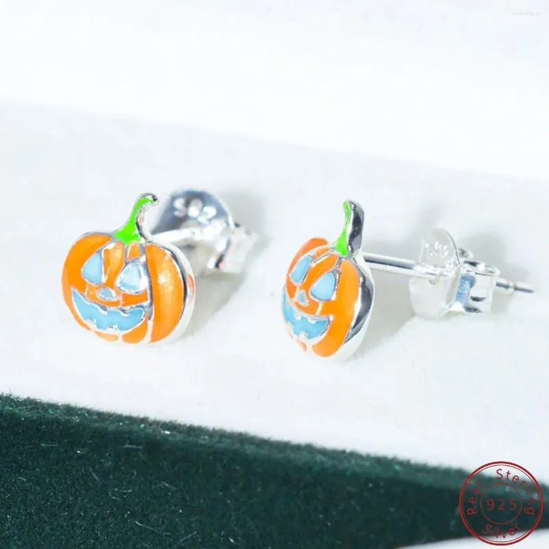 Boucles d'oreilles à tige en argent sterling S925, classique européen et américain, tête de citrouille, mode polyvalente, bijoux de haute qualité, cadeau pour fille, 2024