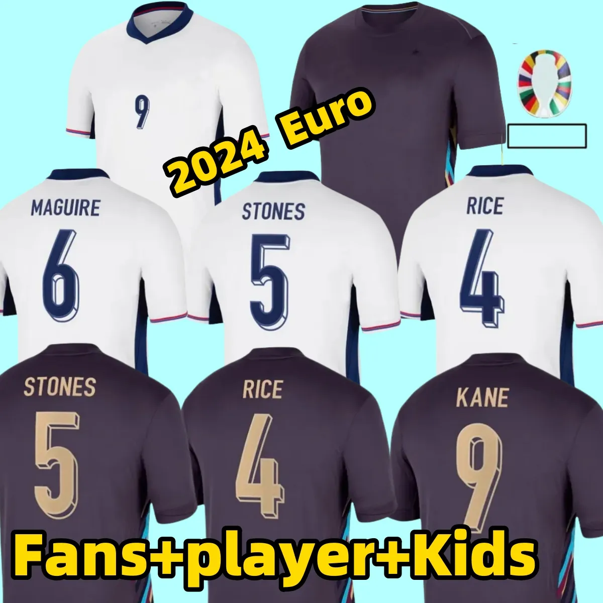 2024 Euro Cup Jersey Bellingham Soccer Jerseys Kane Rice Saka Foden Rashford Sterling Stones Grealish Men Fan dzieci