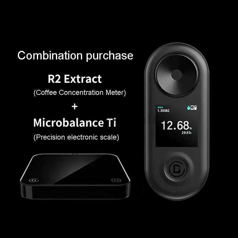 Hushållsskalor Diffluid kaffeskala och R2 Extract Refraktometer Set kaffatillbehör Mät koncentration Kökskala exakt 0,1 g 240322