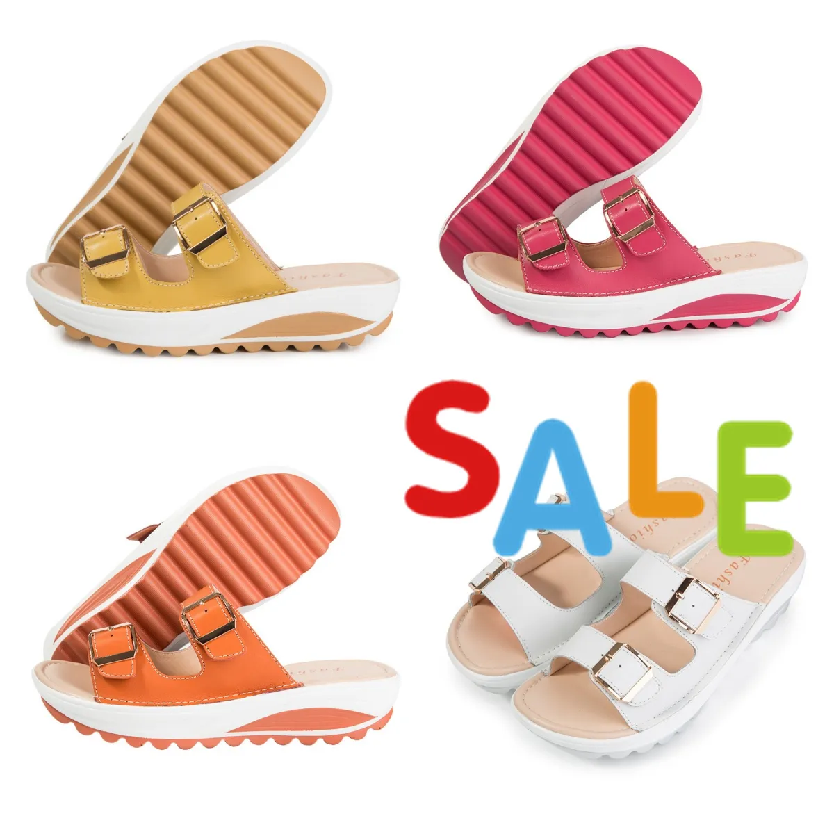 casual women's sandals for home outdoor wear casual shoes GAI apricot large size fashion trend women easy matching waterproof double breasted 2024 size35-42