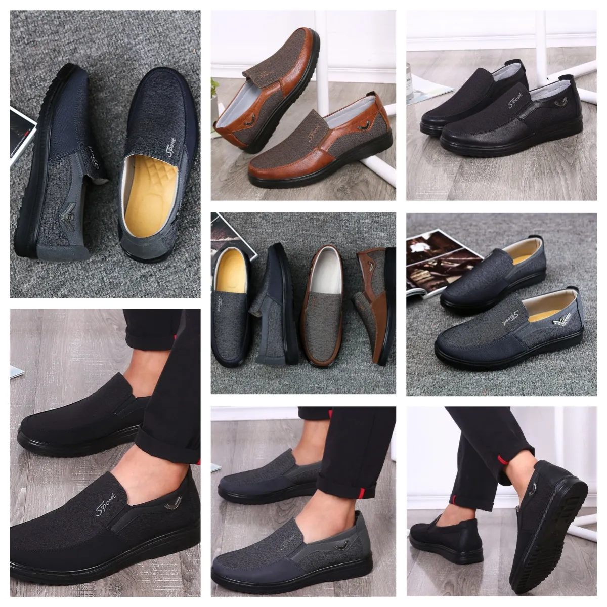 Casual Shoe GAI sneaker sport Cloth Shoes Mans Formal Classic Top Shoe Soft Sole Flats Leathers Men Shoe Black comforts softs size 38-50