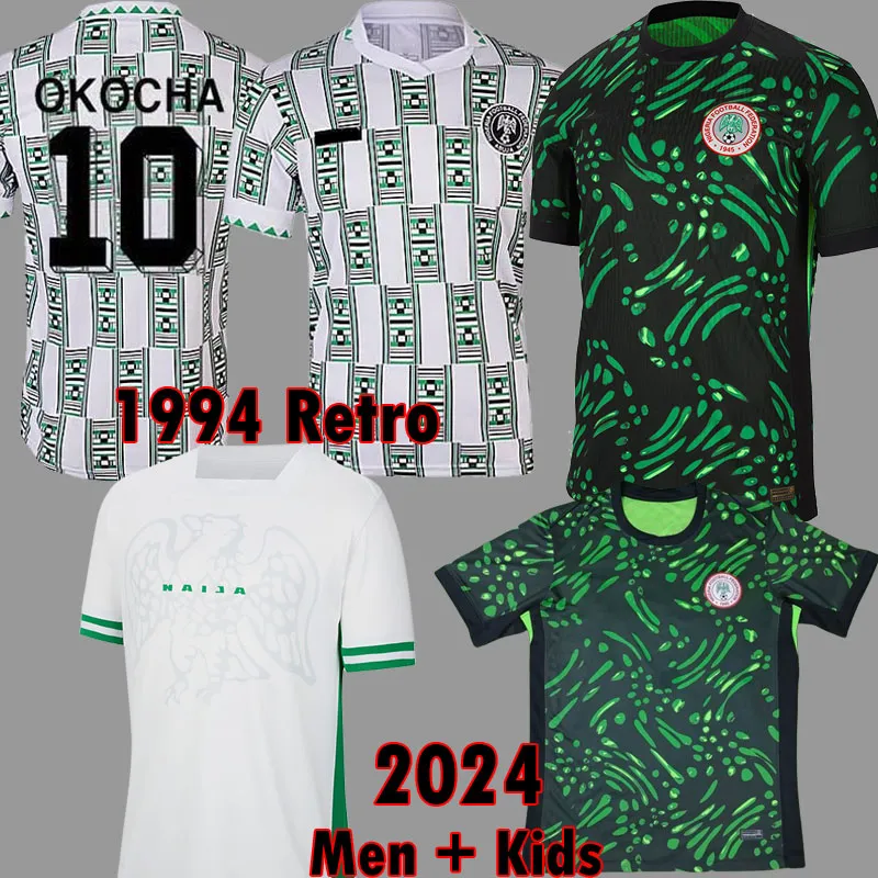 2024 Nigéria Futebol Jerseys 1994 Retro Edition Nigéria Vintage Jersey StarboyOKOCHA Camisa de Futebol FINIDI Kits Clássico Homens Crianças Uniformes