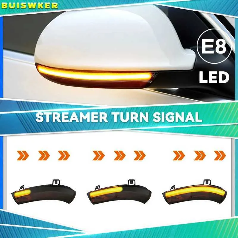 Andra bilbelysningar 2 Dynamiska blinkare för Volkswagen Golf 5 GTI V MK5 JETTA PASSAT B5.5 B6 Sharan Superb B5 EOS LED Turn Signal Mirror Indicator LightsL204