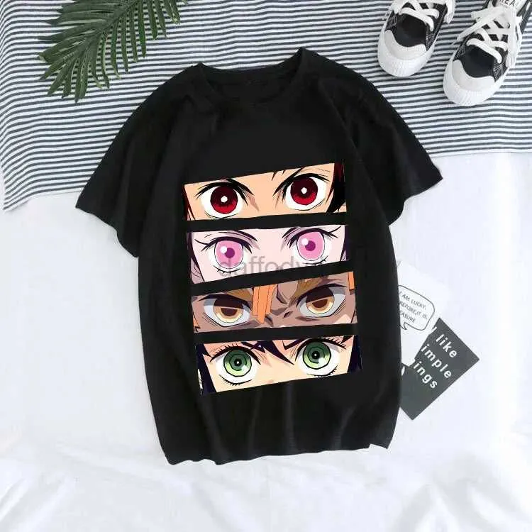 T-shirt damski koszulka damska kaus grafis anime diabeł zabójca uniseks Tanjirou Kamado Kaus Wanita Kimetsu No Yaiba Nezuko Kaus Wanita 240322