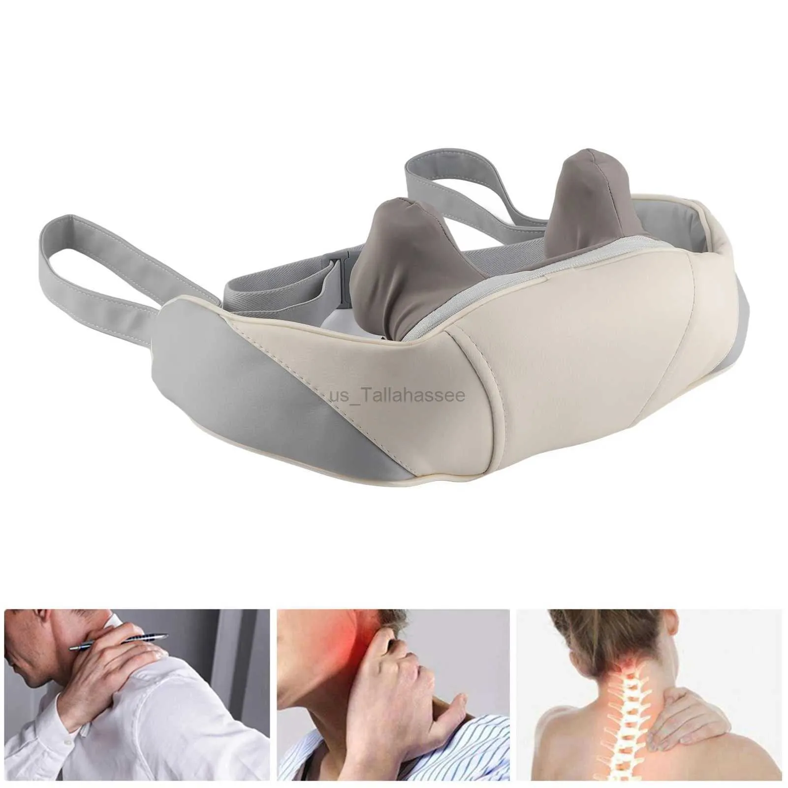Oreillers de massage Shiatsu pour le cou, le dos, les épaules, avec chaleur apaisante, électrique sans fil, pétrissage 5D des tissus profonds, oreiller de massage du cou sans fil 240322