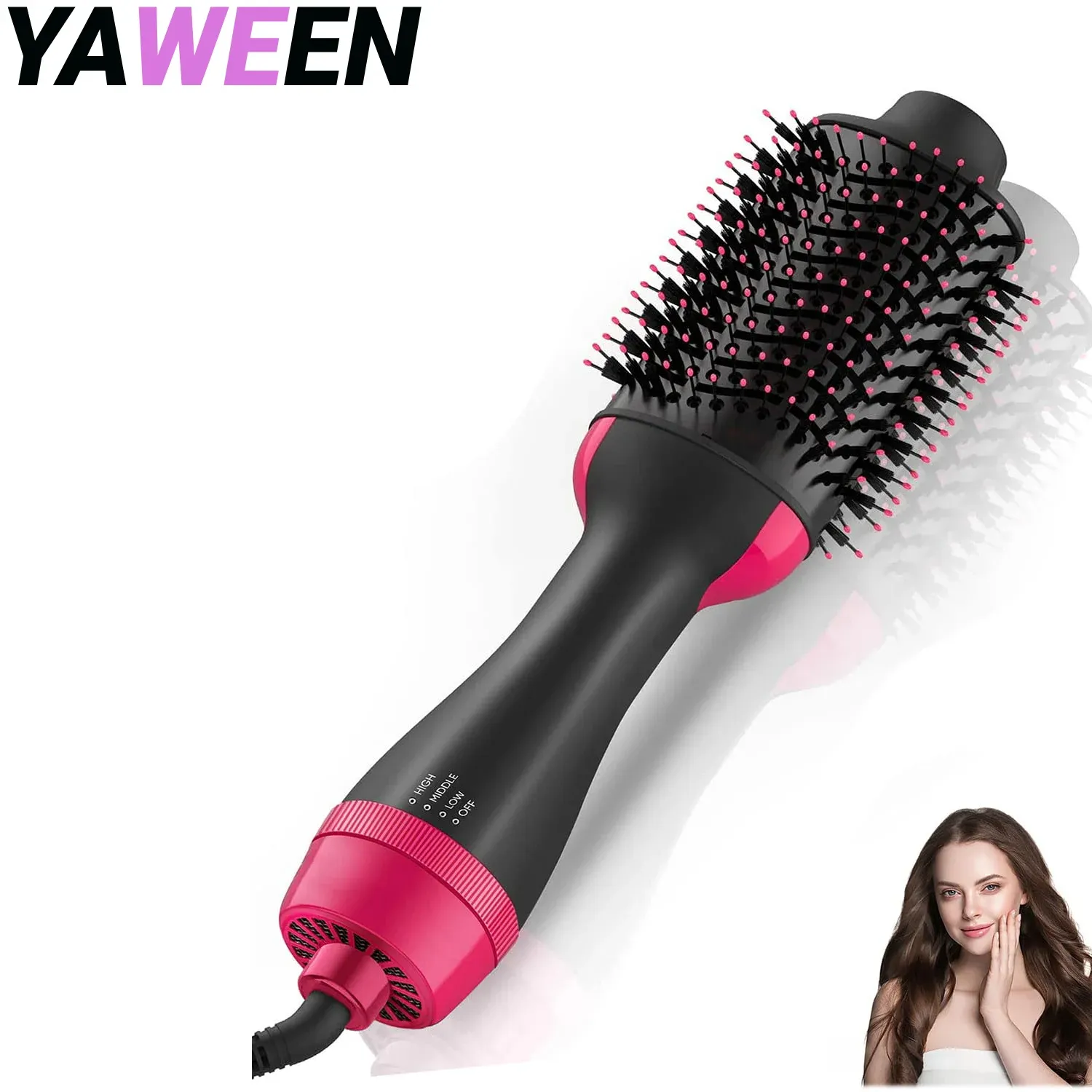 Brosses Sèche-Cheveux Brosse Sèche-Cheveux Brosse en Un, Sèche-Cheveux et Styler Volumateur, Brosse à Air Chaud 4 en 1 pour Lisser les Boucles