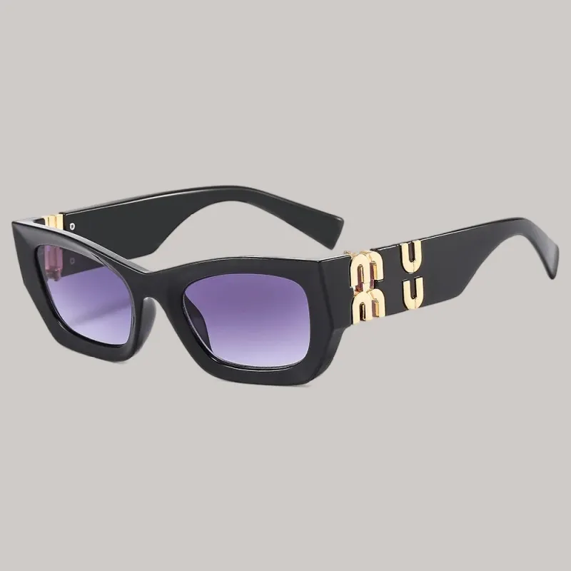 Classic mens designer sunglasses metal letters mui mui gold plated pink blue mirror legs gentle eyewear small square lenses uv400 thick frame eyeglass pc hj085 C4