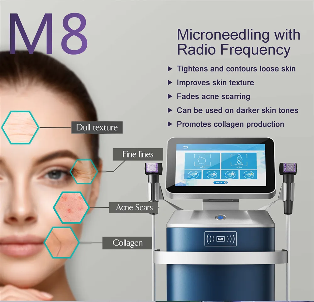 Gold RF Micro-Needle Acne Treatment For Beauty Salon Equipment Sar Removal Microneedle Ta bort stretchmärken Radiofrekvensmaskin