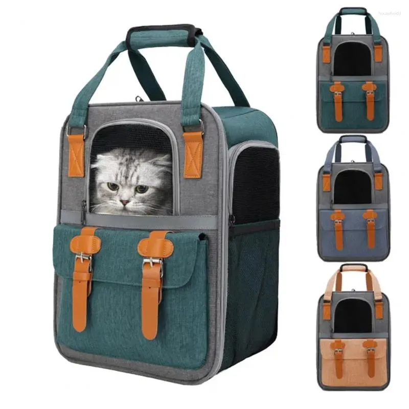 Transportadores para gatos, transportador de mascotas ventilado, mochila expandible portátil para gatos, perros, bolsa de viaje transpirable para aventuras al aire libre