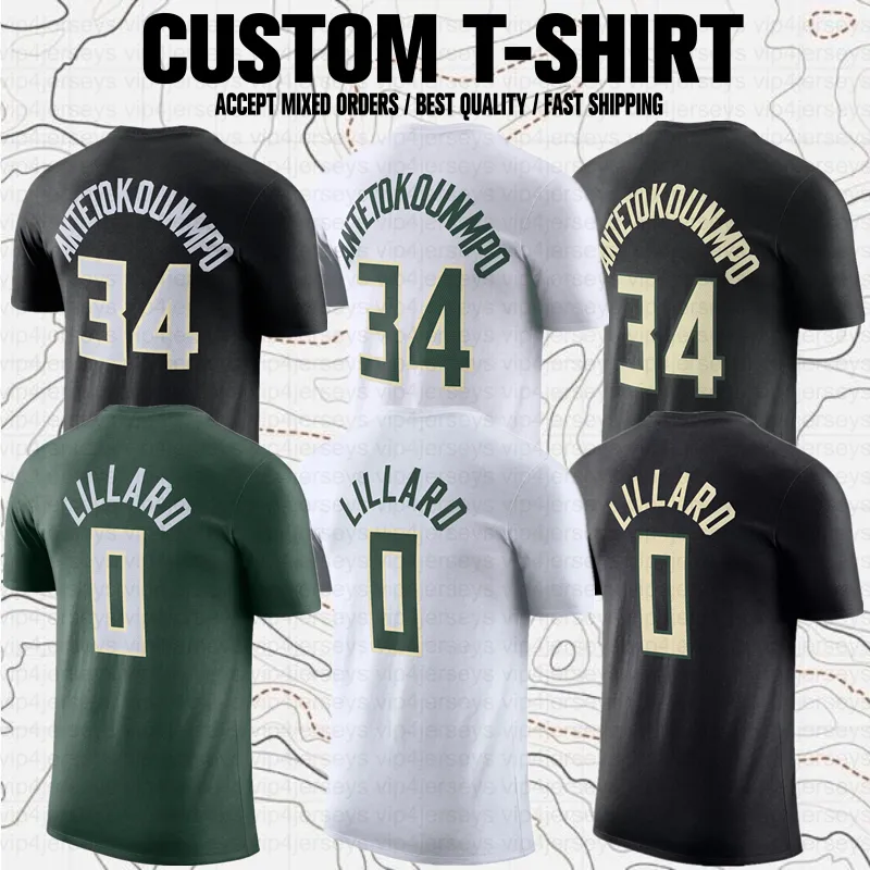 Giannis Antetokounmpo Damian Lillard Basketball Sports Club Fani marki koszulki z krótkim rękawem