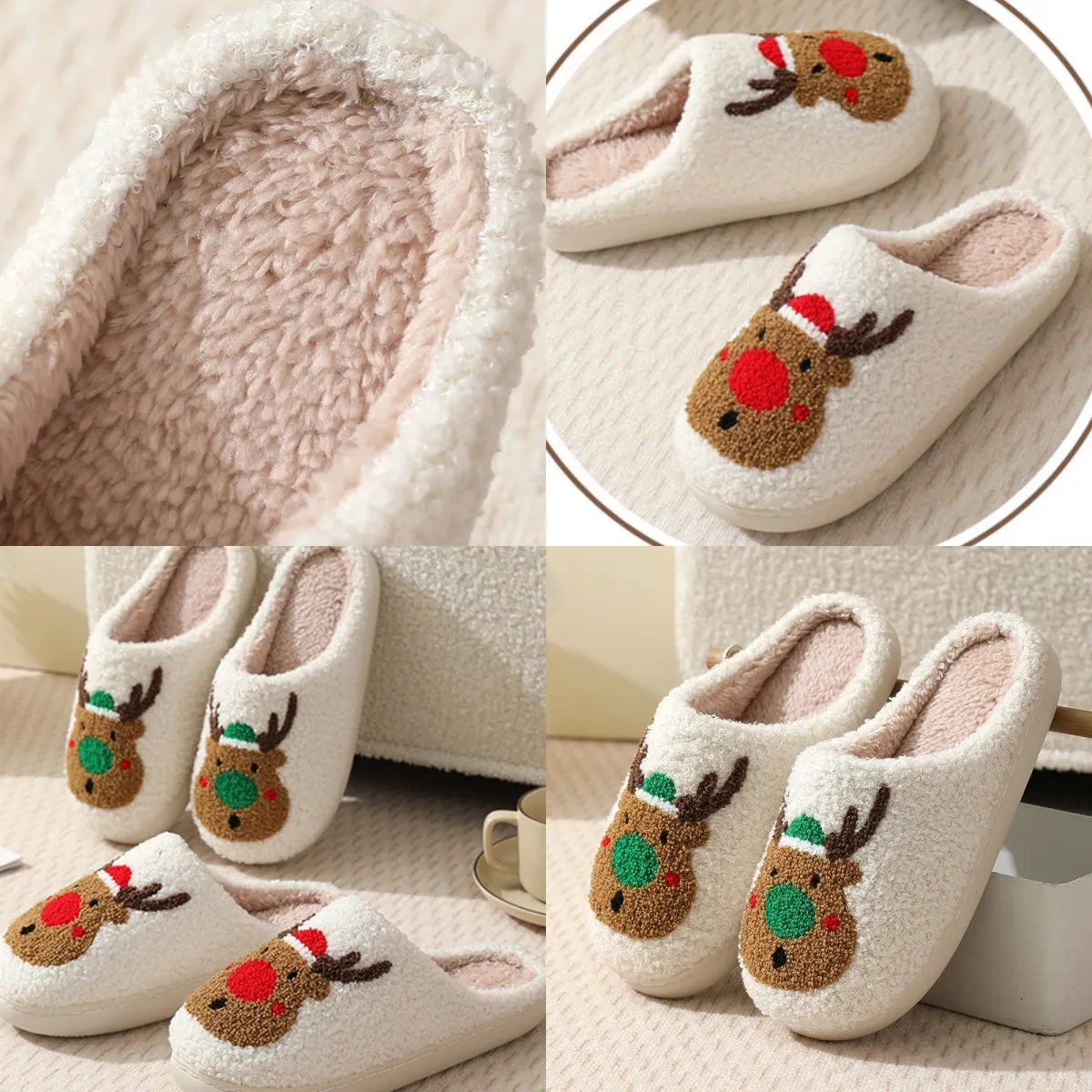 2024 NYA SLIDE FUR STALS SANDALER FUZZY SLIDS HEM FURRY FLAT SANDAL KVINNA Söta fluffiga flip flops för kvinnors Shearling Slipper Gai 36-45