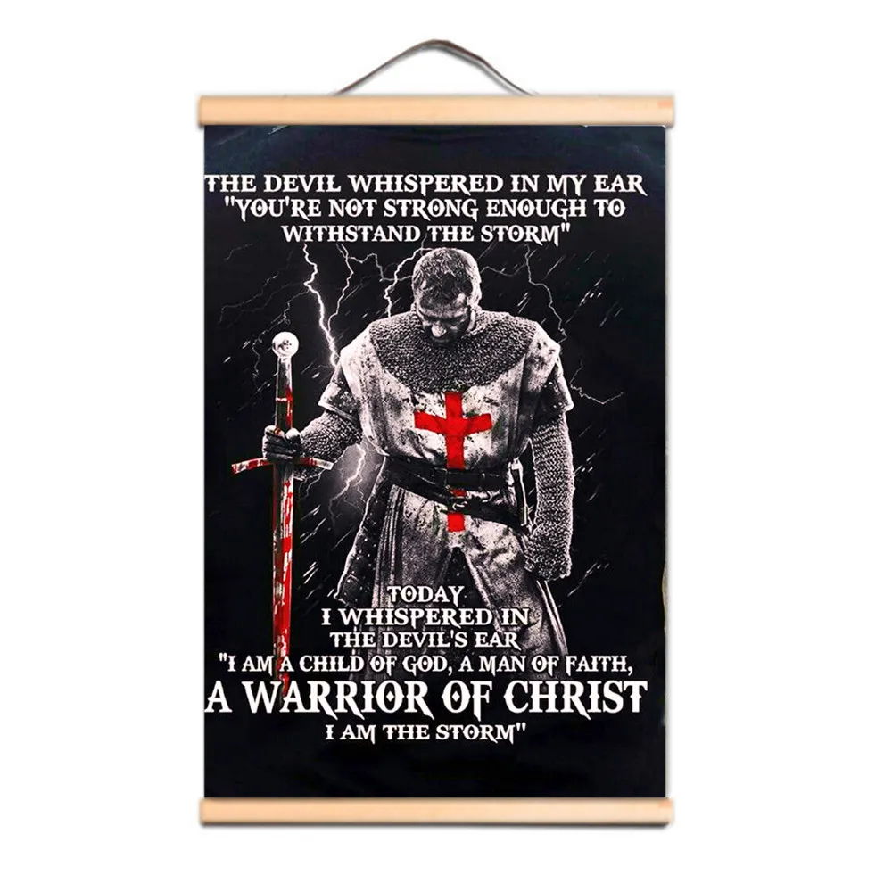 Vintage Knights Templar Wall Art - Nordic Canvas Scroll Painting ...