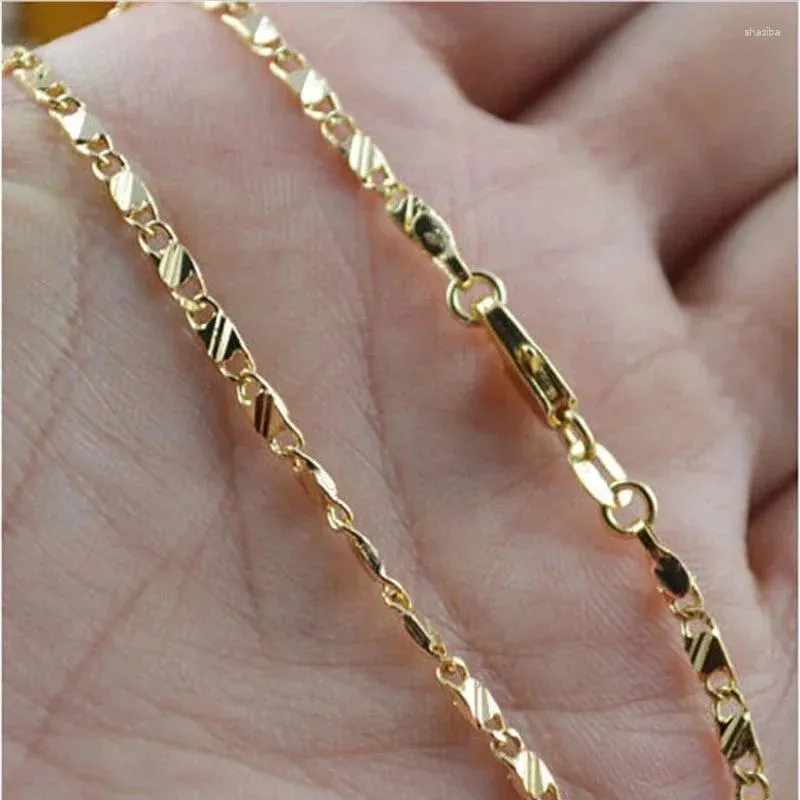 Kedjor utsökt mode 18k guldfyllt halsband för kvinnor män storlek 16-30 tum smyckekedja grossist