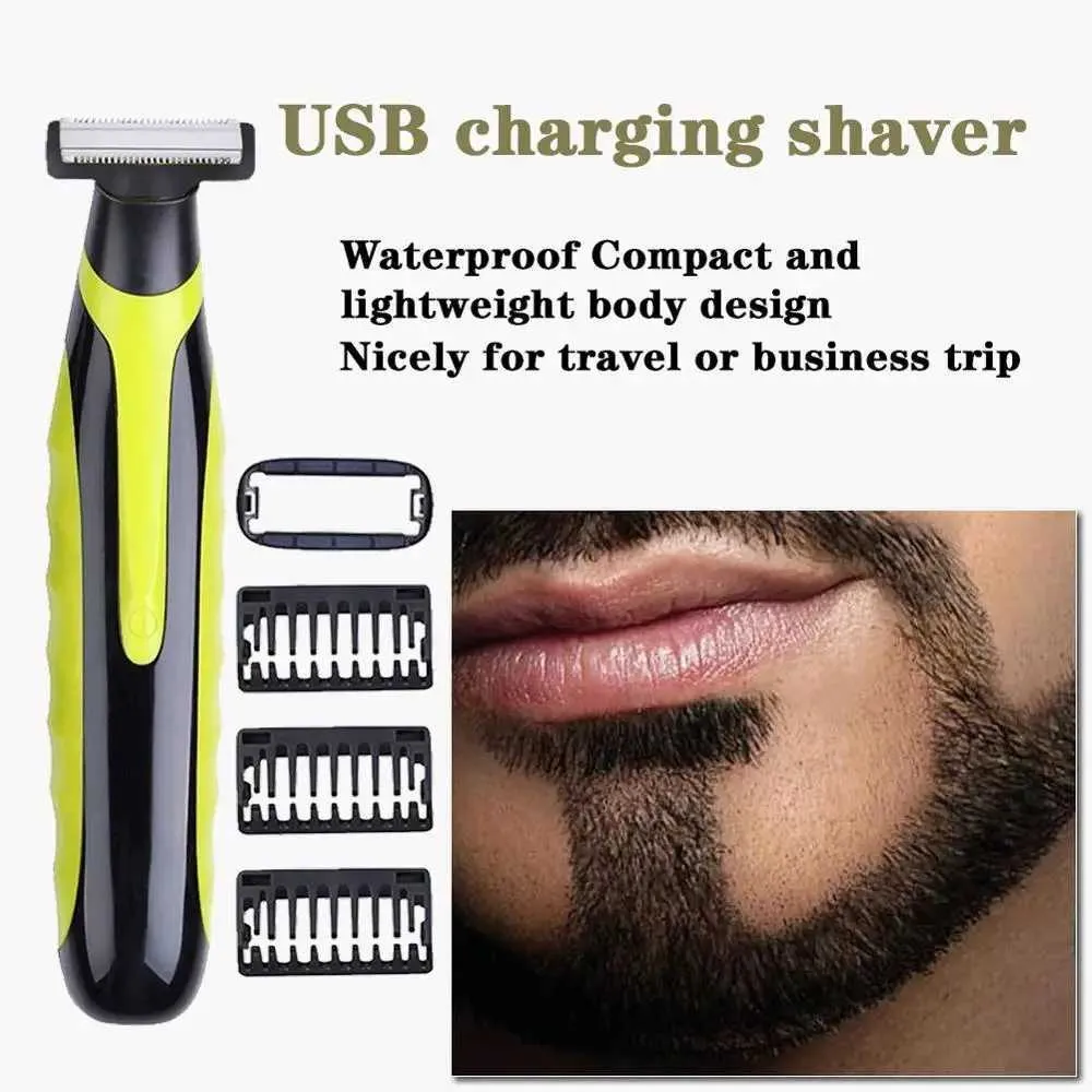 Electric Shavers Electric shaver USB charging safety shaver washable beard trimmer suitable for mens small T-blade trimmer portable shaver trimmer 240322