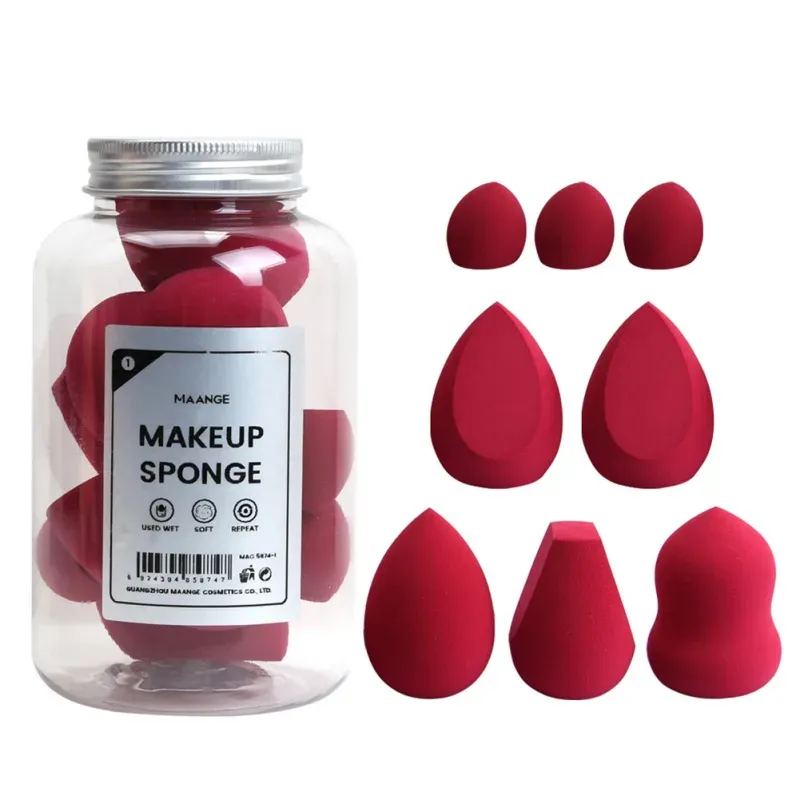 Puff 8 pezzi Mix Size Makeup Puff Sponge Set DryWet Uso Fondotinta in polvere Blush Spugne cosmetiche Strumenti per il trucco delle donne con scatola di immagazzinaggio