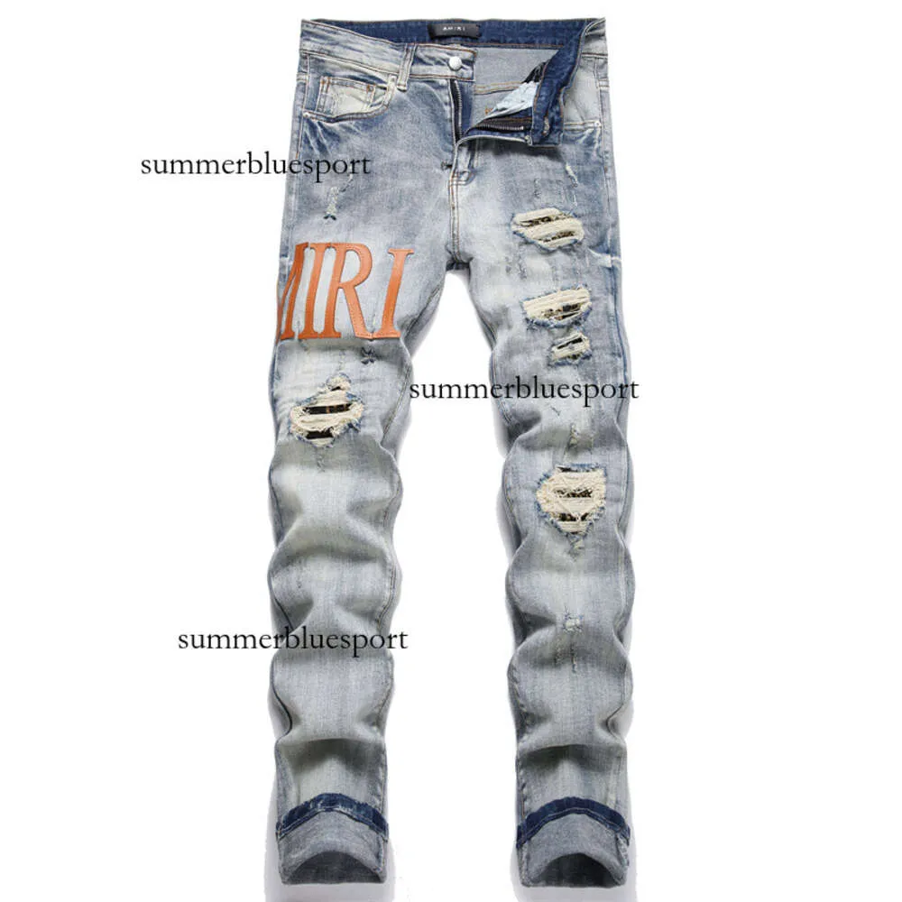 2023 Winter Katoenen Broek Denim Bullet Normaal Casual Mid Taille Blauw Jeugd Heren Jeans Trend