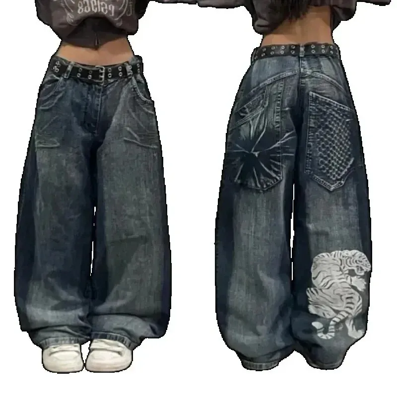 スカート HAUTE vintage_ Y2K ARCHIVE Y2K Retro Baggy Pants - Womens Harajuku Hip Hop Print Jeans