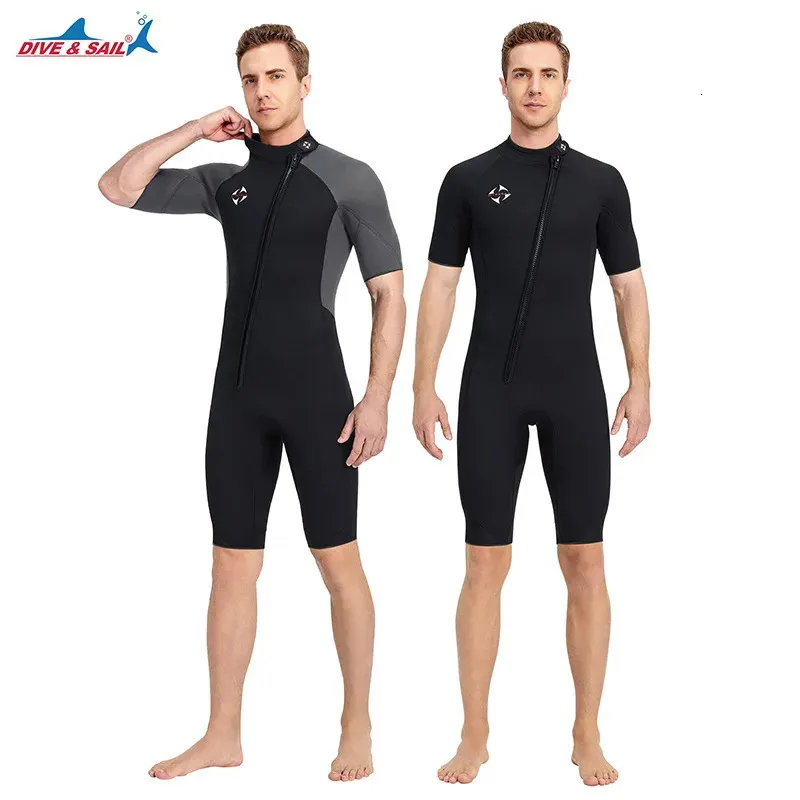 M Shorty Men Wetsuit Full Body Surf Diving Suit Man Thick Thermal Neoprene Swimsuit Scuba våta kostymer för snorkling Kajakpaddling 240321