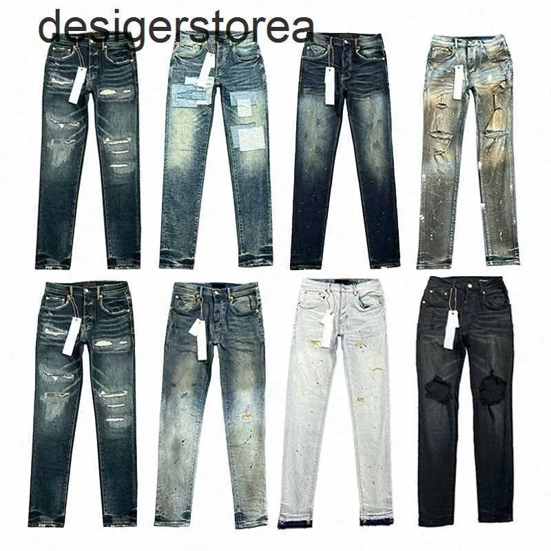 Designer Jeans pour hommes pourpre pantalons longs empilés ksubi