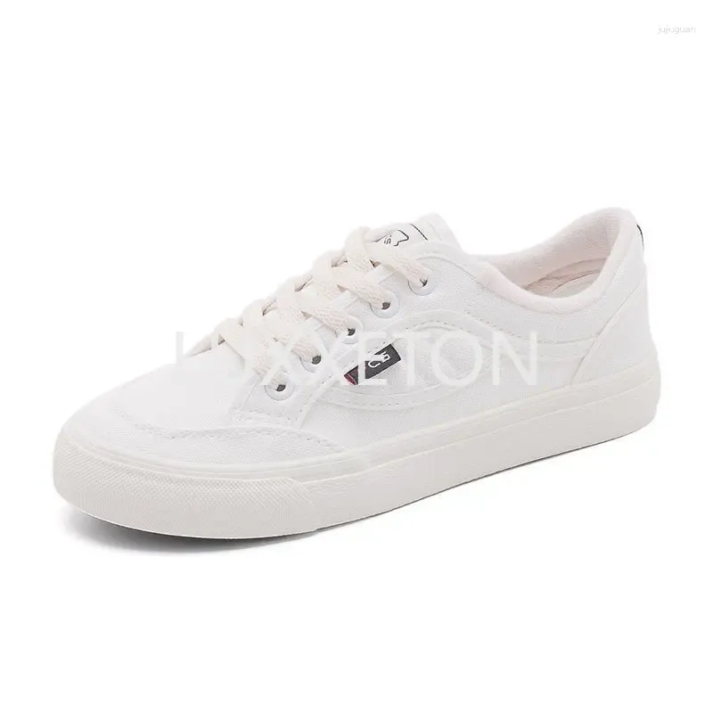 Versatile White Canvas Sneakers: Spring/Autumn Hong Kong Style