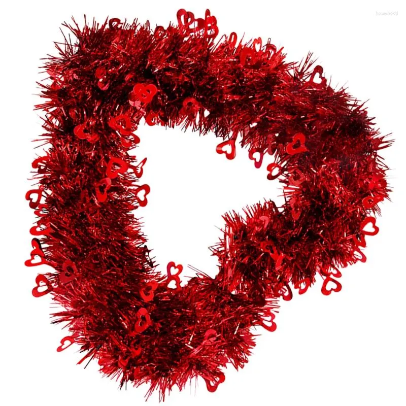 Dekorativa blommor Alla hjärtans dag hängande skylt Holiday Garland Wedding Decor Heart Wreath