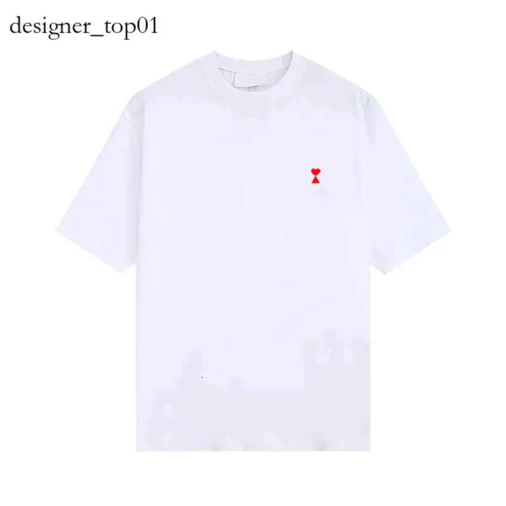 Mężczyzn T Shirt marka projektant mody amis t shirt nowe haftowe koszule męskie kobiety lato miłosne serce typu shirt moda moda S Casual Tshirt Man Ubranie 9264