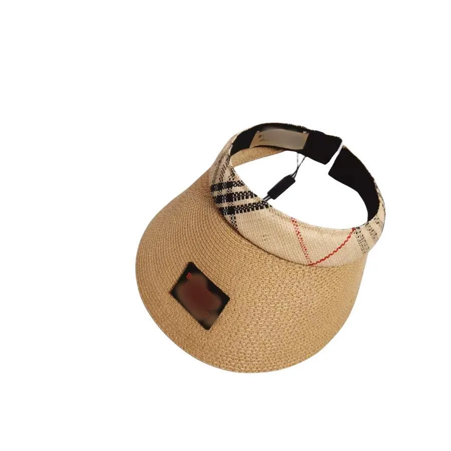 Designer Cappelli da spiaggia Moda Erba Treccia Cappello da donna estate vuoto top all'aperto cappello protezione solare Visiere