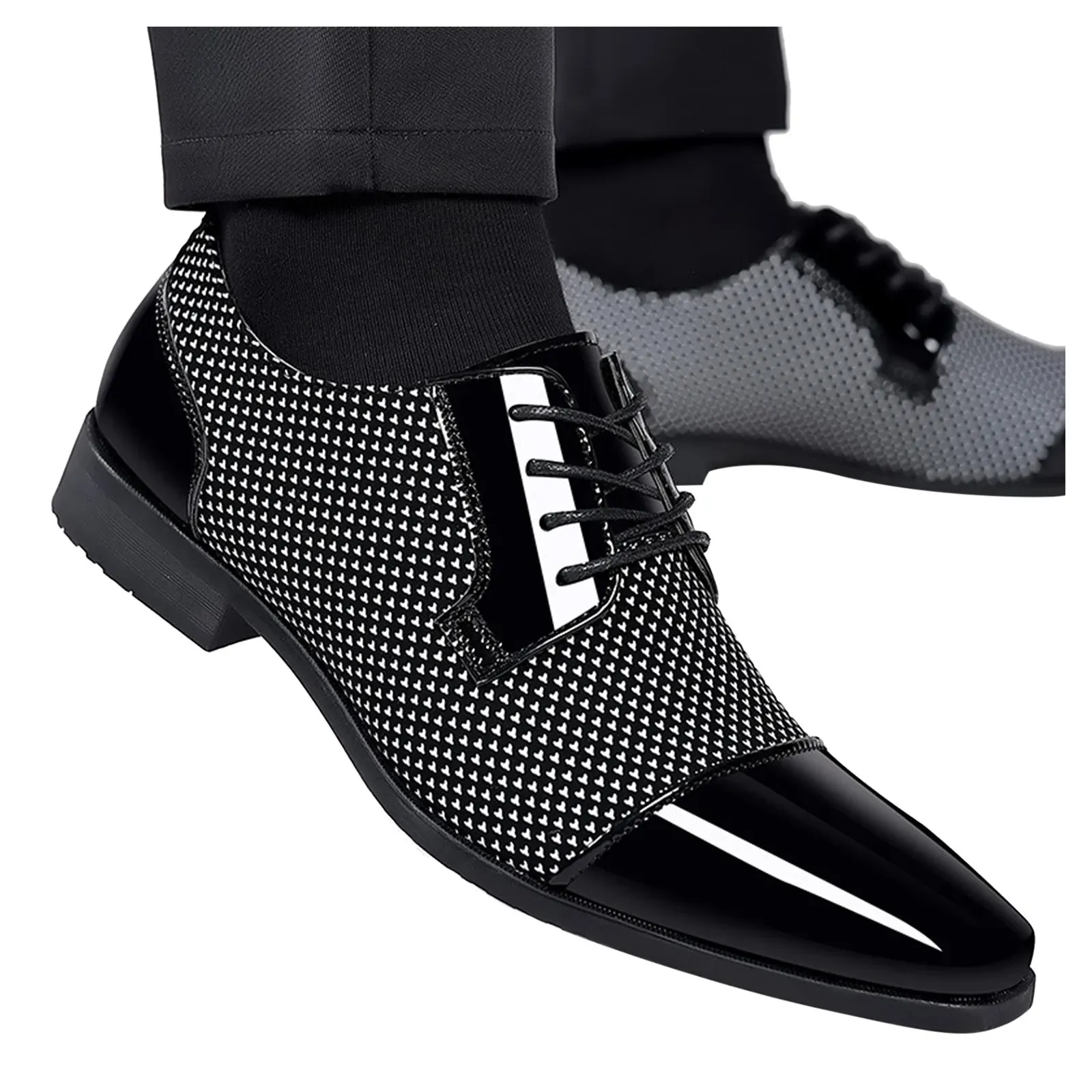 Ayakkabılar Klasik Deri Ayakkabı Erkekler için PU Deri Düşük Kauçuk Sole Seeel Work Resmi Elbise Ayakkabı Sığ Ağız Ayakkabıları
