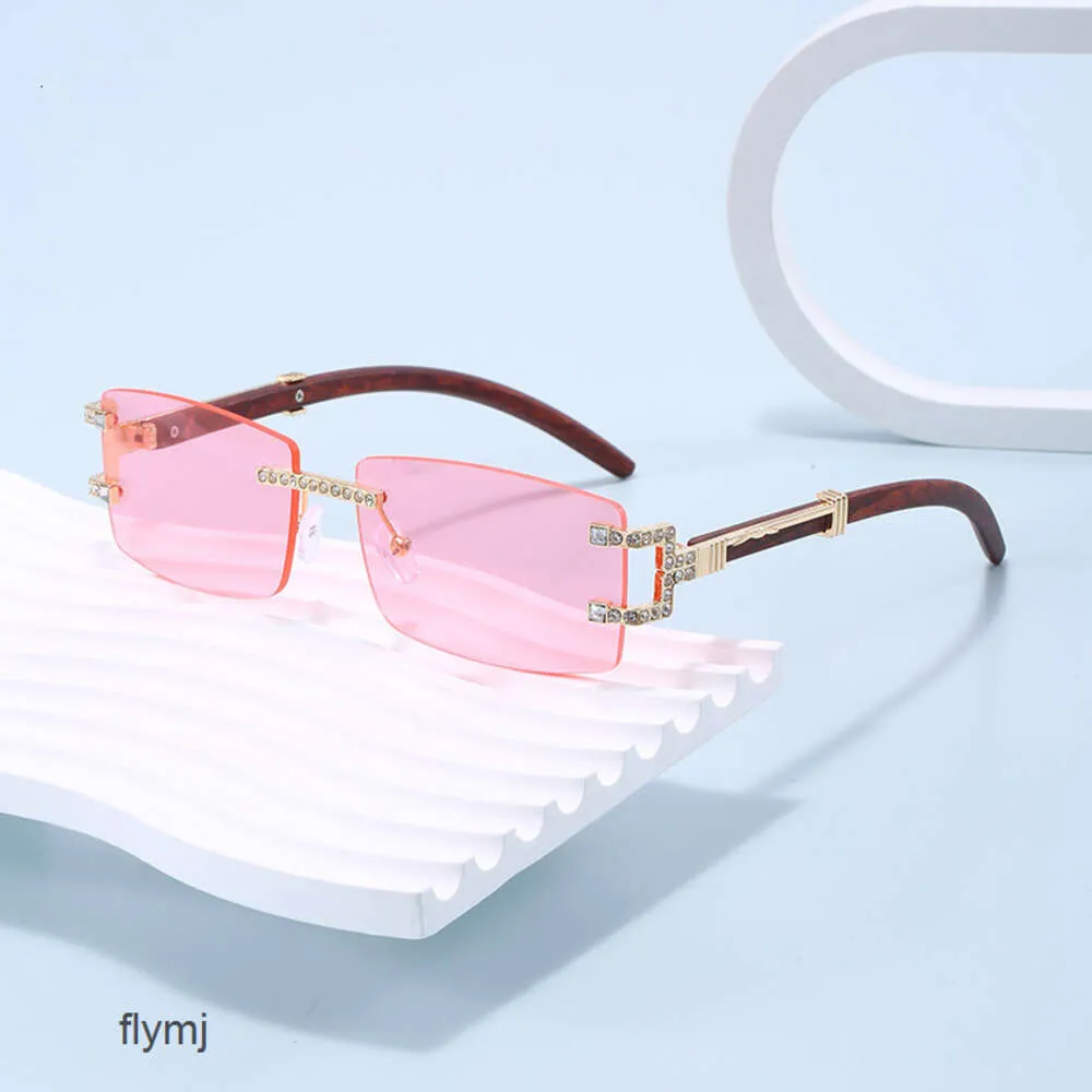 2 Stück Mode-Luxus-Designer-Sonnenbrille New Kajia mit rahmenlosem und geschliffenem Design mit Diamanteinlage, vielseitige und modische dekorative Brille, Sonnenbrille st