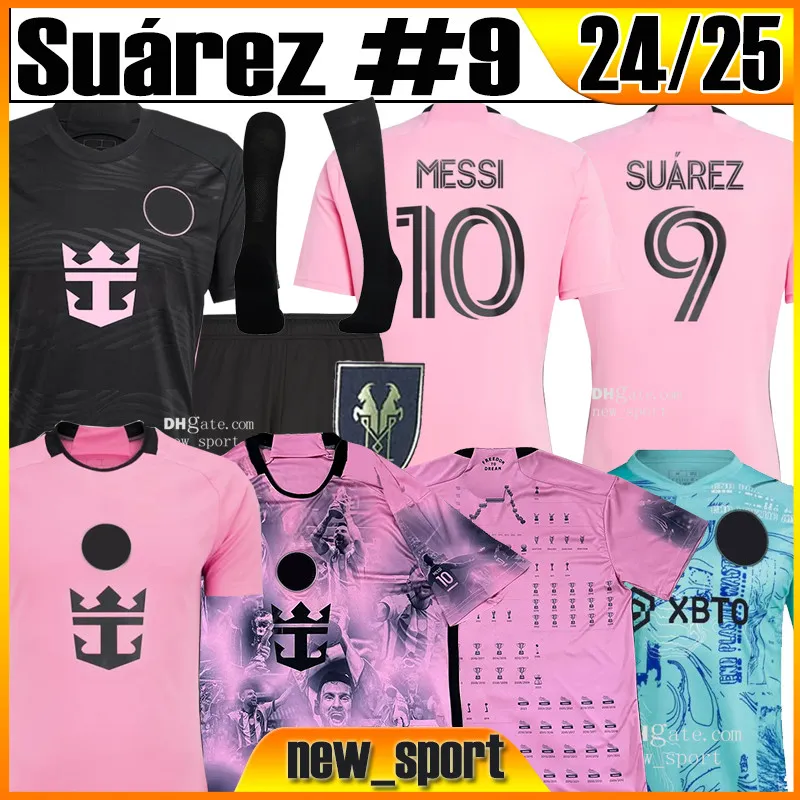 4xl 24 25 Inters Soccer Jerseys Suarez #9 Fans Player Version Matuidi Higuain 2023 2024 Yedlin Mota Campana Pizarro Martinez Men Women Kids Kits Football Shirts