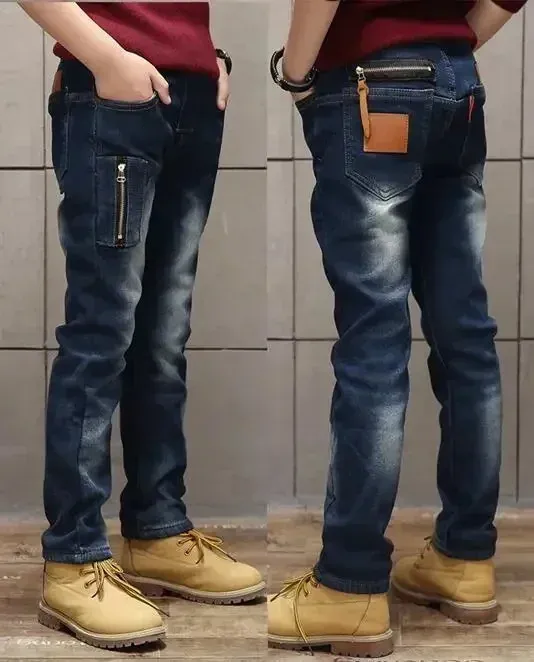 2023 frühling Kinder Kleidung Jungen Jeans Kausalen Denim Kleidung Trend Junge für Kinder Große Lange Hosen 240318