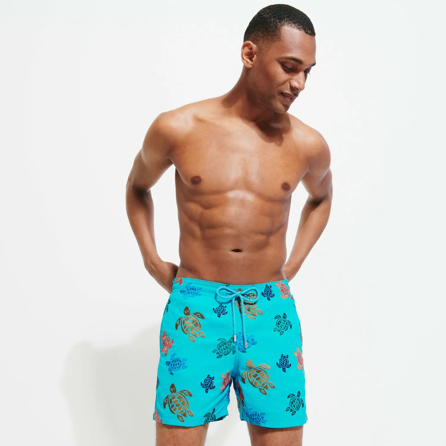 Vilebre Pantaloncini da uomo Bermuda Pantaloncini Boardshorts UOMO SWIM SHORTS TORTUES MULTICOLORES Trunks Uomo Surfwear Bermuda Beach Short Turtles Estate 89690