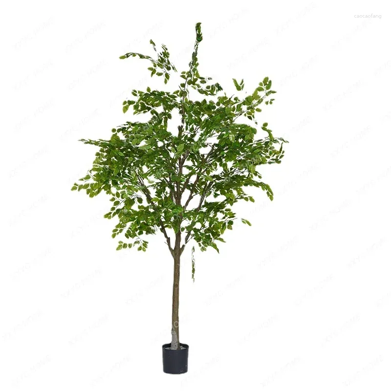 Fiori decorativi Grande simulazione Soldi Banyan Bionic Falso Pianta verde Interni Soggiorno Pavimento Negozio Paesaggistica Decorazione Ornamenti