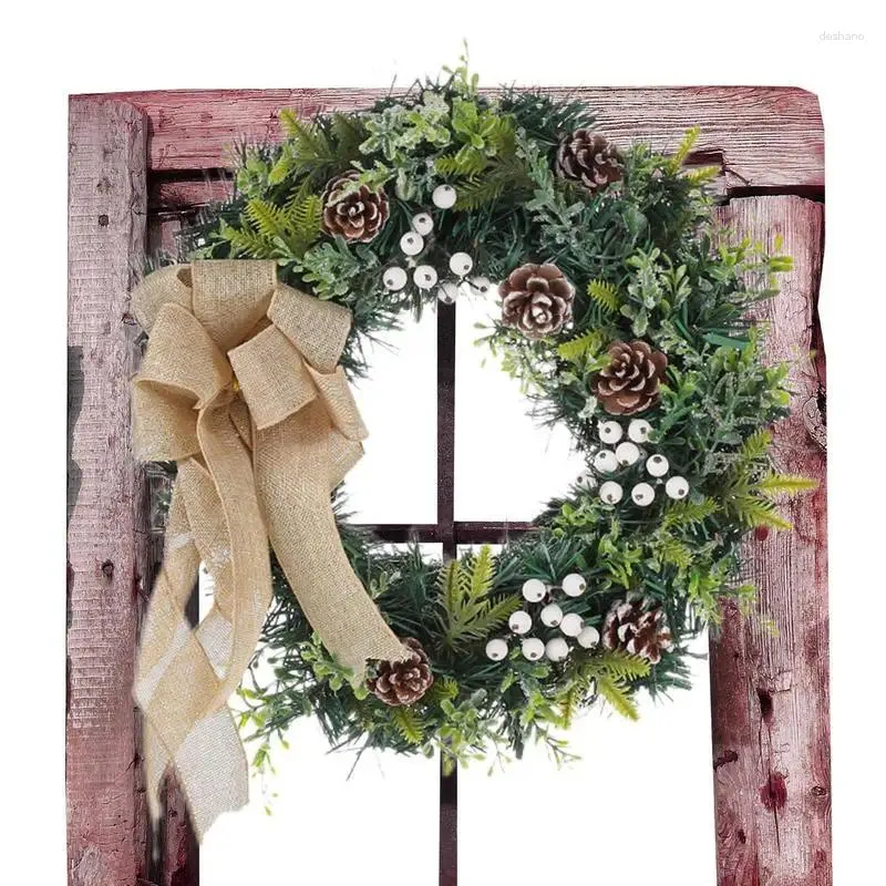 装飾的な花クリスマスリース人工植物玄関のための素朴なガーランド感謝祭ハンガーの装飾