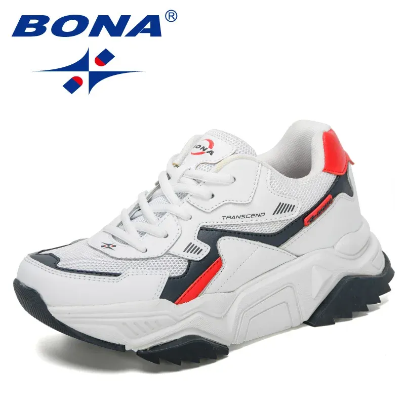 Slippers Bona 2021 New Designers Trendy Running Shoes Women Fashion Mix Color Outdoor Sport Sneakers Lady Lace Up Athletic Trainers Shoes