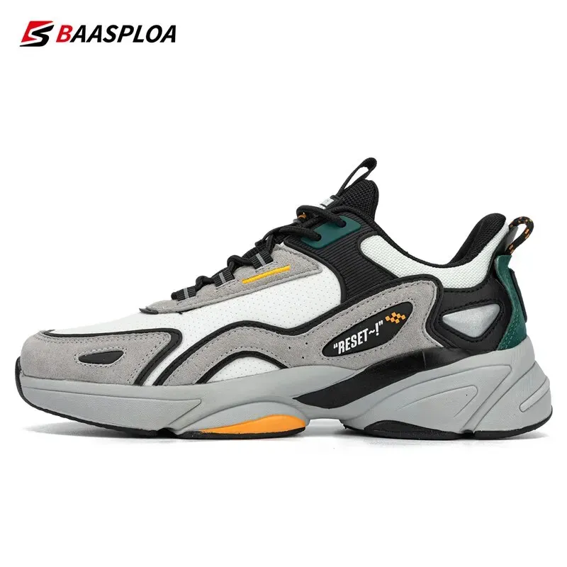 Baasploa Men Casual Sneakers Skórzowe wodoodporne buty do chodzenia dla niesłusznego komfort na zewnątrz samiec 240318