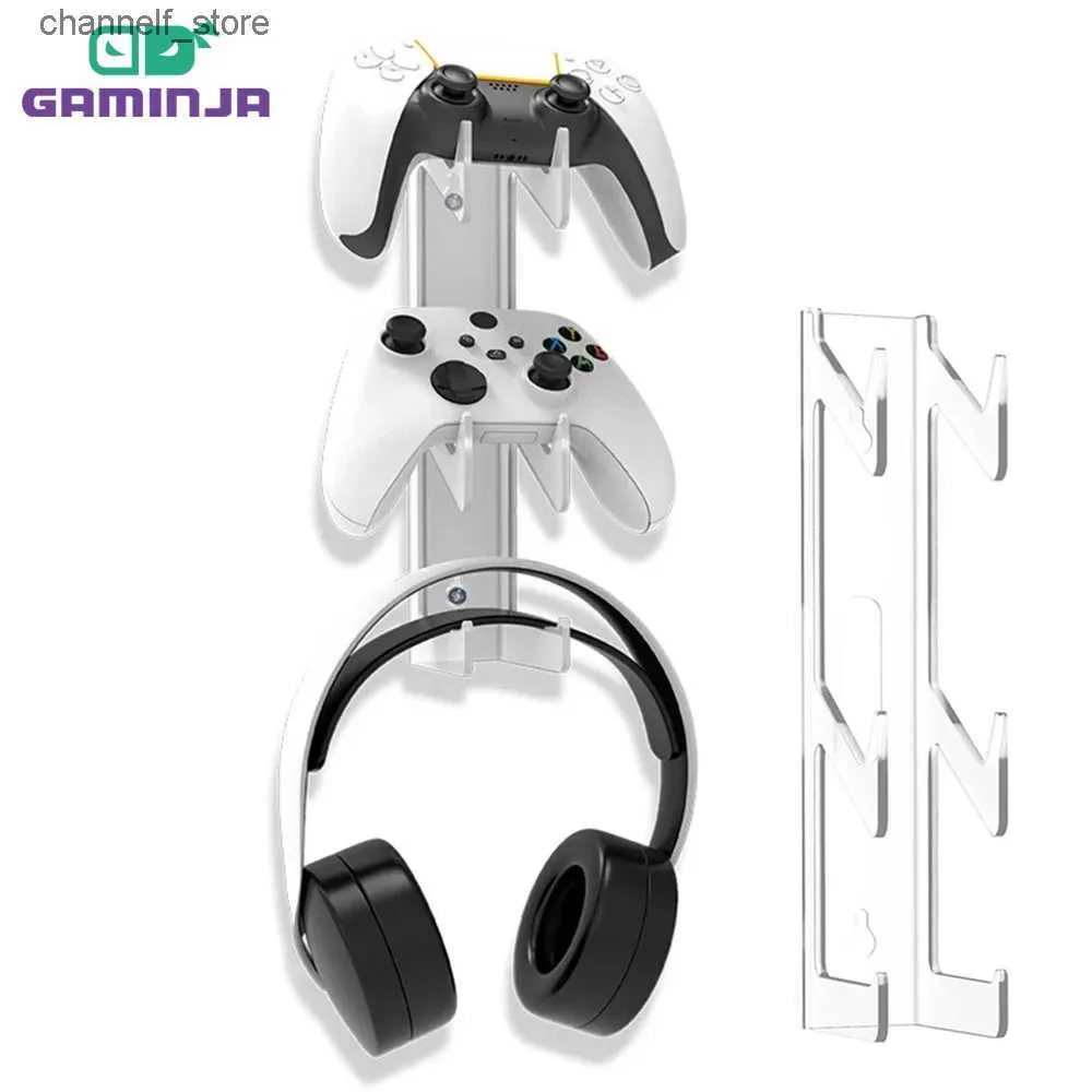 Contrôleurs de jeu Joysticks GAMINJR support de rangement mural Transparent présentoir de manette d'écouteur pour contrôleur de commutateur XBOX accessoires de jeuY240322