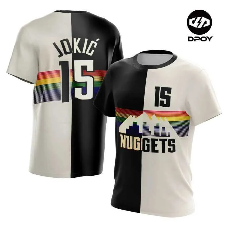 T-shirt da uomo Design originale di Dpoy 2023 T-shirt girocollo Jokic basket maniche corte da uomo e da donna vestibilità ampia J240322