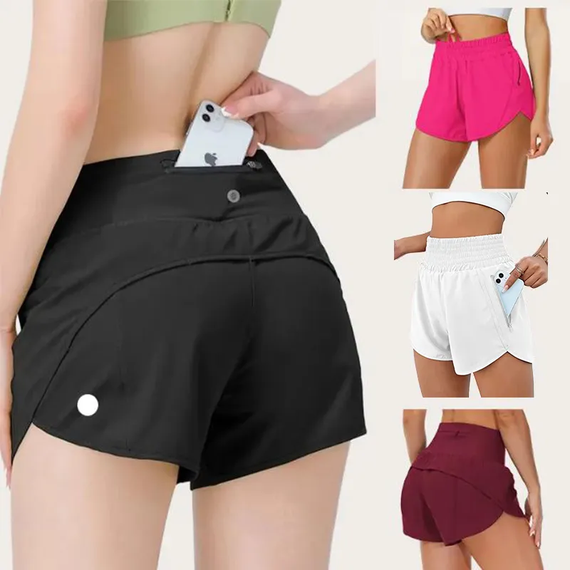 Shorts de yoga pour femmes tenues avec exercice de fitness usure pantalon court girls coulant pantalon élastique poches de vêtements de sport