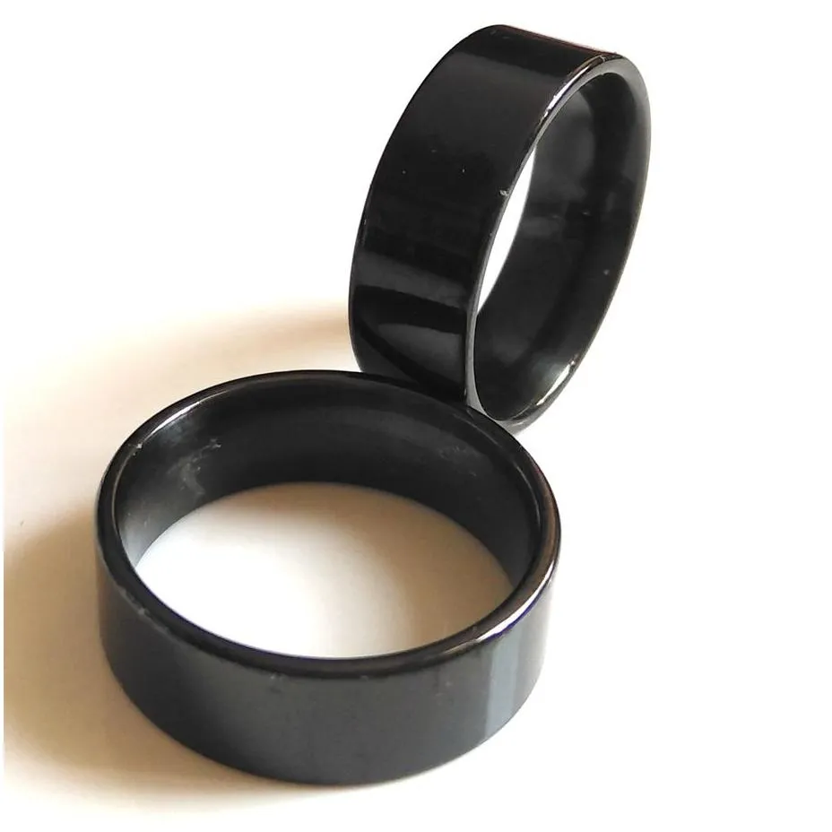 Bandringe 50 stücke Schwarz Comfort-Fit 8mm Ring Mann Frauen Klassische Einfache Finger 316L Edelstahl Schmuck Größen Sortiert Neue Dr Dhgarden Dh9Ij