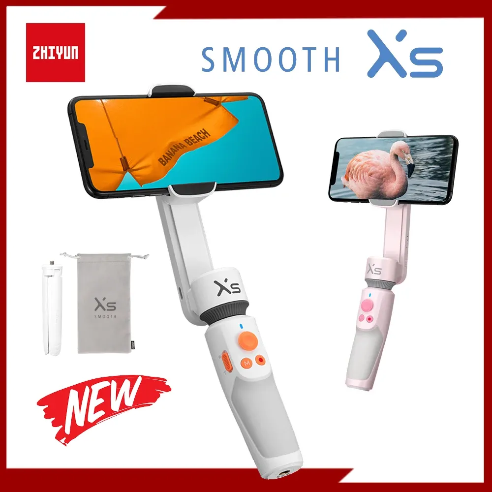 Têtes Zhiyun Smooth XS Selfie Stick Cardan Stabilisateur de poche pour iPhone X 11 Samsung Huawei Xiaomi Smartphone Android