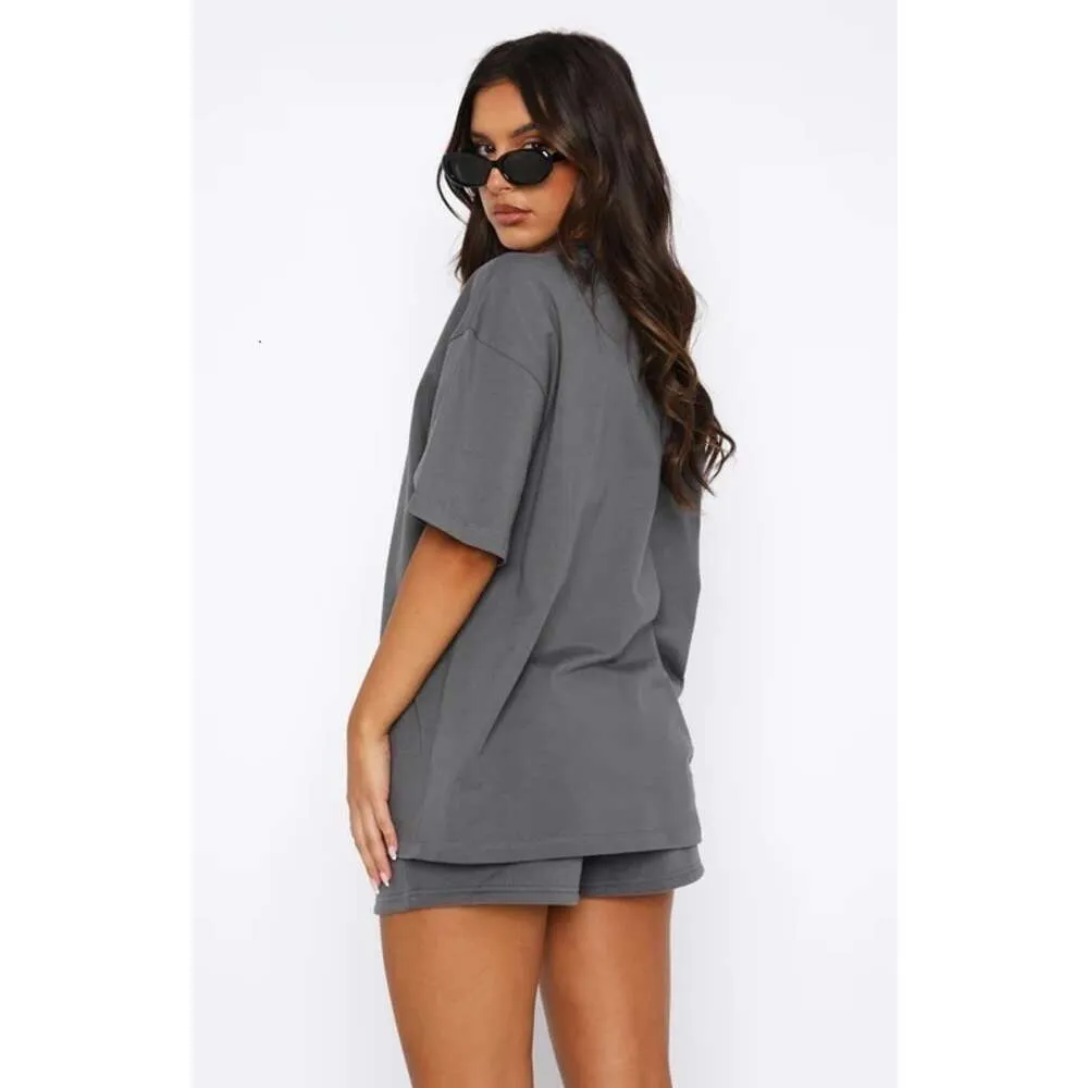 Womens Designer Sporty Two Piece Short Leg Tracksuit Bottoms Set With