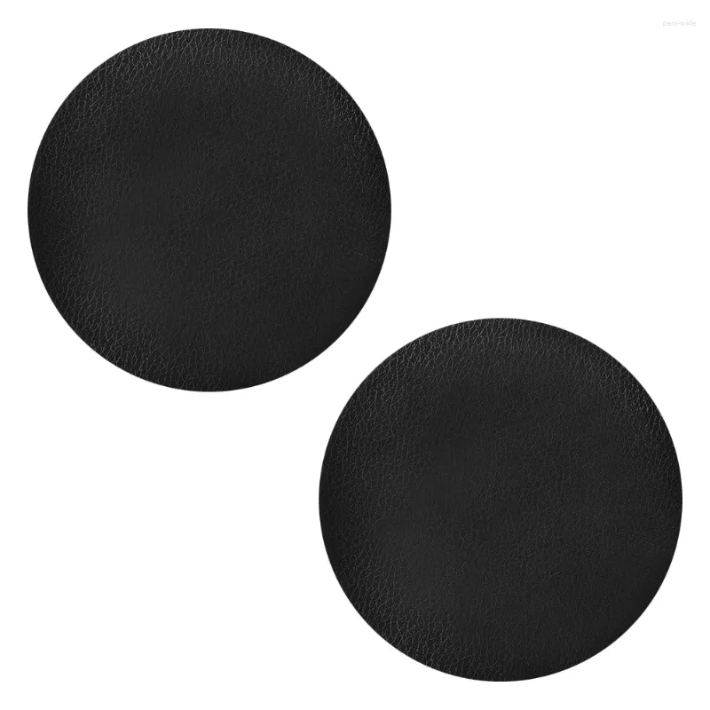 Stol täcker 2 st pack-omslag Vanity Chairs Dust-Proof Round Seat For Matsal Pu Black Protective