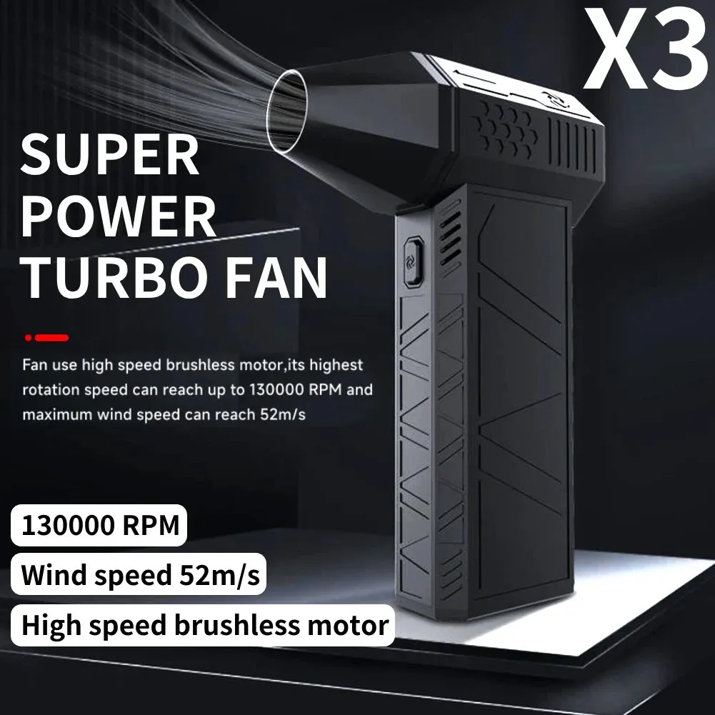 Turbo 3nd Generation gwałtowny wentylator X3 Turbo Jet Fan Handheld Bezszczotkowy silnik 130000 RPM Prędkość wiatru 52 m/s kanał przemysłowy 240311